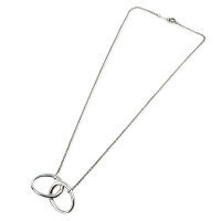 Tiffany Co Elsa Peretti Double Loop Ring Necklace Pendant Silver